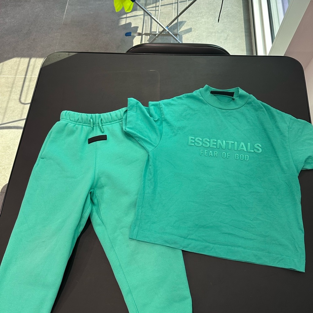 Fear of God Essentials Kids Teal Set